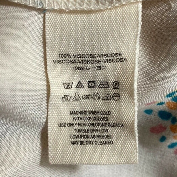 Free People Long Sleeve Off White Purple Floral Tuscan Dreams Tunic - Picture 8 of 9